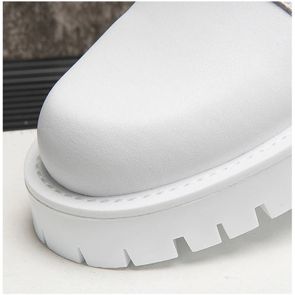 White Men Casual boots Punk High Tops Motorcycle Ankle Boots Height Increasing shoes Zapatillas Hombre