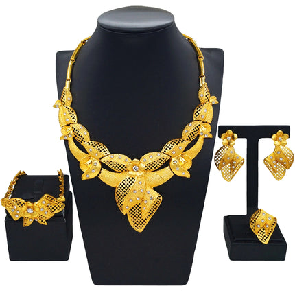 Factory  Gold Plated Jewelry Set Wholesale Bridal Necklace Jewelry Set Fashion Women Costume Pendant
