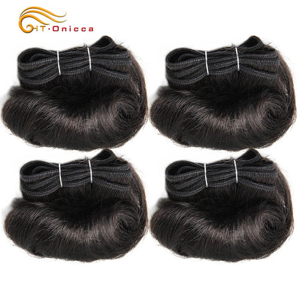Curly Hair Bundles Indian Human Hair Weave Bundles 4Pcs/Lot Short Hair Products Wavy Bundles Human Hair Extensions
