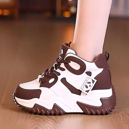 Women's High Top Chunky Platform Dad Sneakers Breathable Walking Tennis Lady Girl Fashion Platform Shoes for Women
