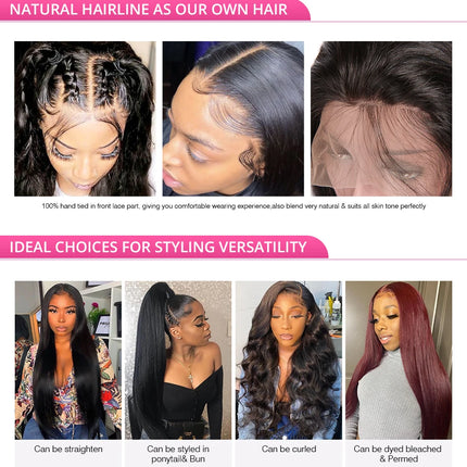 High Density 250% 40 46Inch Deep Wave 13x6 HD Lace Front Human Hair Wig Loose Water Wave Curly 13x4 Lace Frontal Wig Human Hair