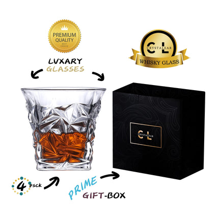 Vintage Classical Design Personalized Custom logo Gift Box Luxury Whiskey Wine Glass Set 4