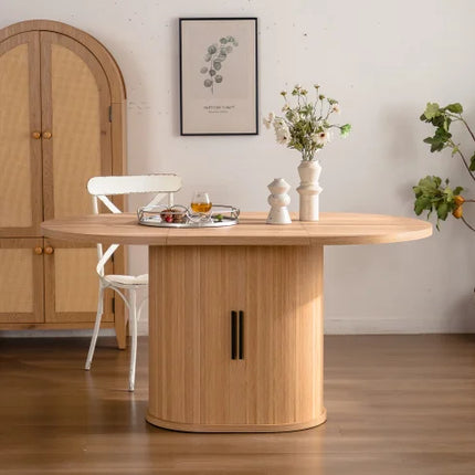 LUNVERO Modern Oval Dining Table Set