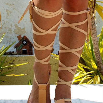 New Gladiator Women Flat Sandals Ladies Clip Toe Cross Strap Thong Sandals Shoes Woman Beach Free-binding Sandalen Dames 2021