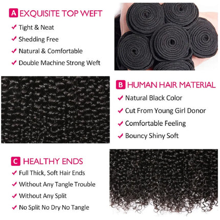 1 3 4 Bundles Mongolian Human Hair Weave Bundles Afro Kinky Curly Human Hair Bundles Double Wefts Remy Human Hair Extensions