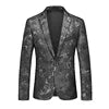 Men's Fashion Single Breasted Suit Spring and Autumn Casual Style with V-Neck Plus Size Single Button Closure