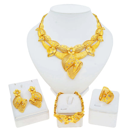 Factory  Gold Plated Jewelry Set Wholesale Bridal Necklace Jewelry Set Fashion Women Costume Pendant