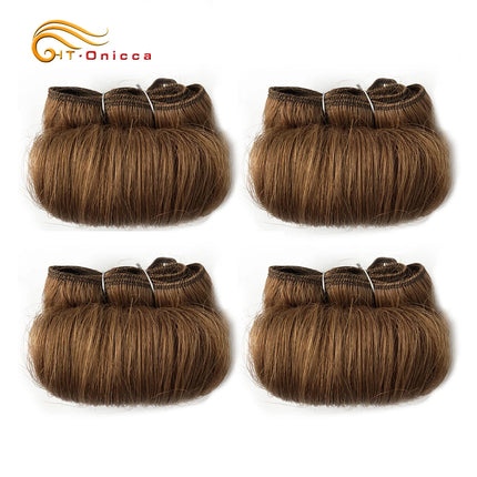 Curly Hair Bundles Indian Human Hair Weave Bundles 4Pcs/Lot Short Hair Products Wavy Bundles Human Hair Extensions