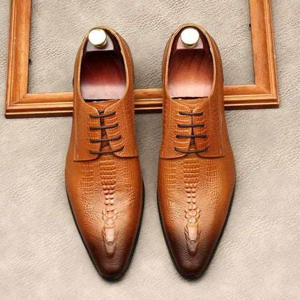 PJCMG New Spring/Autumn Handmade Lace-Up Balck/Red Genuine Leather Carved Dress Oxford Flat Men Shoes