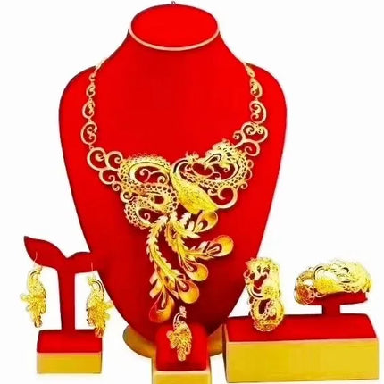 Hot Sale Luxury Trendy Popular Fashion Wedding New Arrivals Copper Gold Plated Party Gift Anniversary Jewelry Set