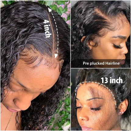 Curly Frontal Wigs 13x4 Transparent Lace Front Wigs Brazilian Deep Wave 5x5 Closure Wig 30inch Lace Frontal Wig Pre Plucked