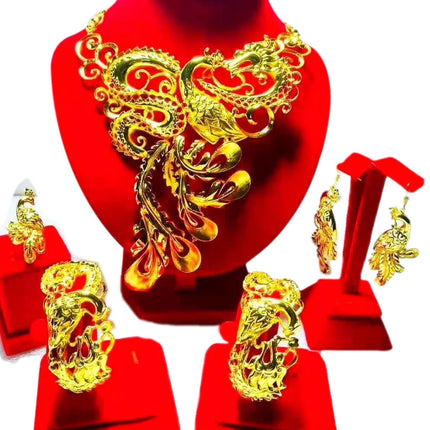 Hot Sale Luxury Trendy Popular Fashion Wedding New Arrivals Copper Gold Plated Party Gift Anniversary Jewelry Set