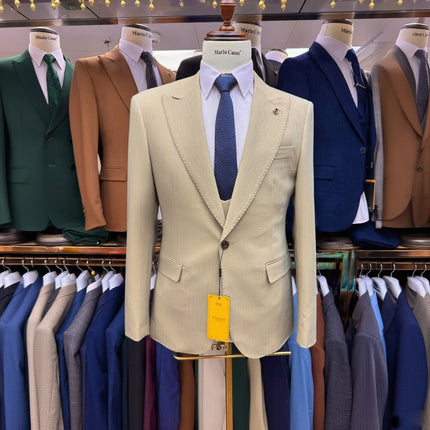 Green Mens Wedding Suits 3 Piece Set Slim Fit Single Breasted Jacket Vest Pants Luxury Groom Formal Evening Wear