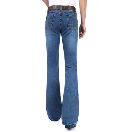 Jeans For Men New Mid-Waist Stretch Flared Jeans Men's Flared Pants Classic Designer Flared Jeans Size 26-40