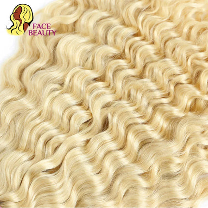 FaceBeauty Honey Blonde Ombre Bundles 1/3/4 Pcs Lot 28 30 Inch Brazilian Remy Human Hair Weave 1B 613 Blonde Curly Hair Bundles