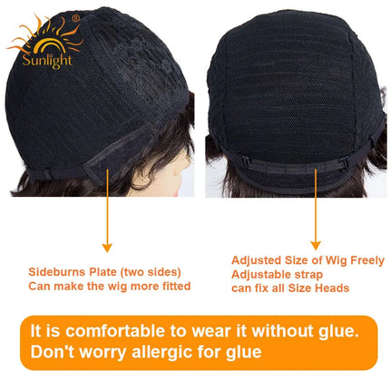 Afro Kinky Curly Wigs Full Machine Cheap Wig Sunlight Human Hair Wigs For Balck Women Remy Brazilian Short Human Wig