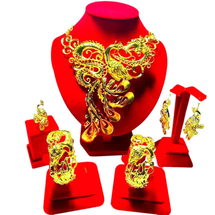 Hot Sale Luxury Trendy Popular Fashion Wedding New Arrivals Copper Gold Plated Party Gift Anniversary Jewelry Set