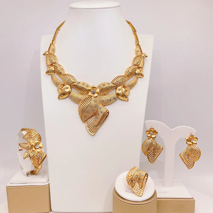 Factory  Gold Plated Jewelry Set Wholesale Bridal Necklace Jewelry Set Fashion Women Costume Pendant