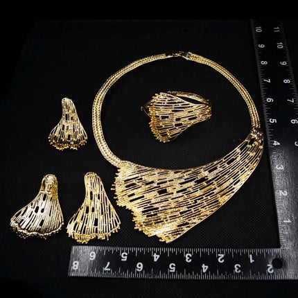 Zhuerrui Hot Selling 24K Good Jewelry Sets Cheap Bridal Wedding Necklace Jewelry Set Exquisite Women's Birthday Gifts H20183