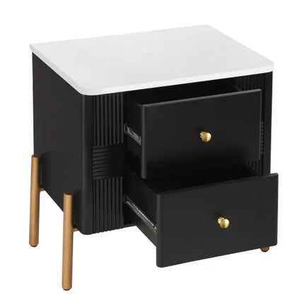 LUNVERO Modern 2-Drawer Bedside Nightstand