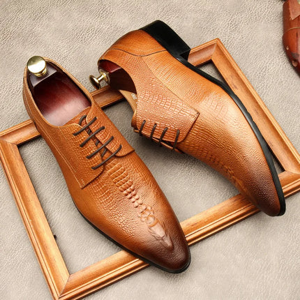 PJCMG New Spring/Autumn Handmade Lace-Up Balck/Red Genuine Leather Carved Dress Oxford Flat Men Shoes