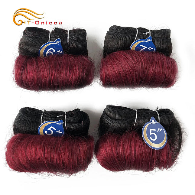 Curly Hair Bundles Indian Human Hair Weave Bundles 4Pcs/Lot Short Hair Products Wavy Bundles Human Hair Extensions