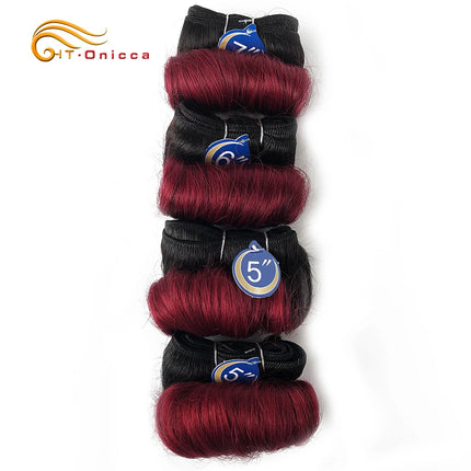 Curly Hair Bundles Indian Human Hair Weave Bundles 4Pcs/Lot Short Hair Products Wavy Bundles Human Hair Extensions