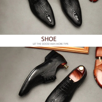 PJCMG New Spring/Autumn Handmade Lace-Up Balck/Red Genuine Leather Carved Dress Oxford Flat Men Shoes