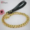 Personalized Custom logo 316l Stainless Steel Heavy Large Gold Cuban Link Chain Choke Large Luxury Dog Collar