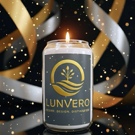 LUNVERO Signature 9oz Scented Candle | 60-Hour Luxury Soy Blend | Custom Label