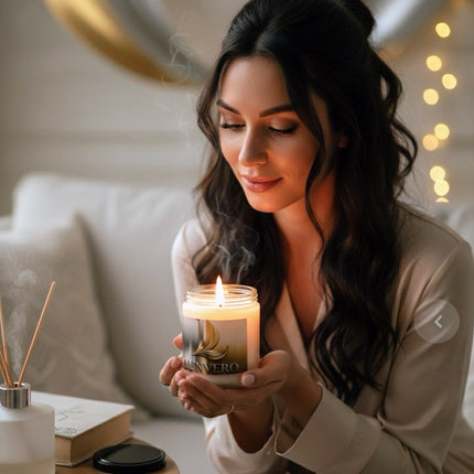 LUNVERO Signature 9oz Scented Candle | 60-Hour Luxury Soy Blend | Custom Label