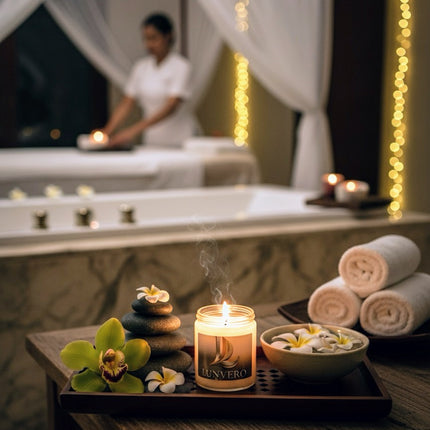 LUNVERO Signature 9oz Scented Candle | 60-Hour Luxury Soy Blend | Custom Label