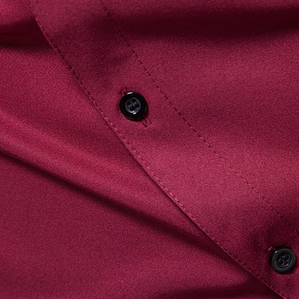 New Men Shirt Long Sleeve Fashion Diagonal Button Shirts for Men Luxury Designer Irregular Henry Collar Solid Casual Shirt Men