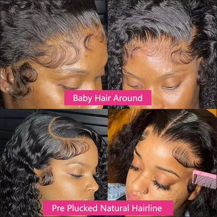 Short Kinky Curly 13x4 Glueless Wigs Lace Front Wig Human Hair Wear And Go Brazilian Remy Wigs Natural Black 4x4 Lace Closure