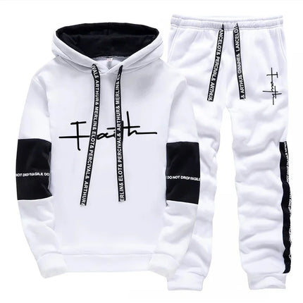 New Mens Tracksuit Casual Printed Sweatshirts Single Piece Hoodie Pants Outdoors Fitness Sports Jogging Mens Clothing Sportswear