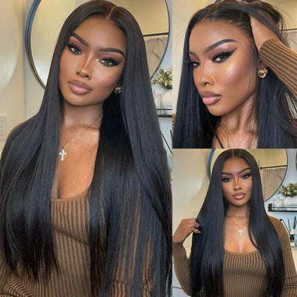 Malaysia Bone Straight 13*5*2 T Lace Wigs For Black Women 180% Density Silky Straight Transparent Human Hair Lace Front Wigs