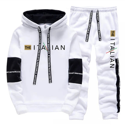 Italy New Fashion Men Hooded Outfits Autumn Casual Sport Jogging Suiit Male Urban Trend Hoodies Streetwear Gym Fitness Tracksuit