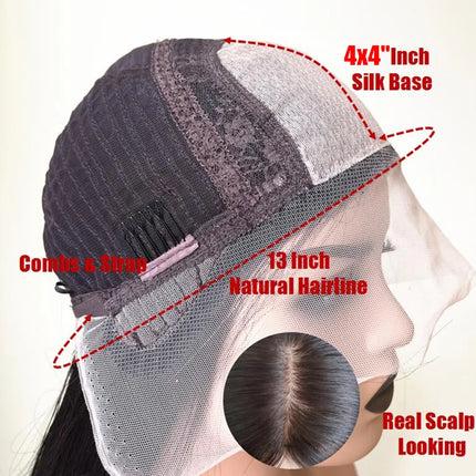 Ombre Brown 5x5 Silk Top Human Hair Wigs Natural Wave Malaysian Remy Hair Glueless 13x6 Lace Front Wigs with Baby Hair Hairline