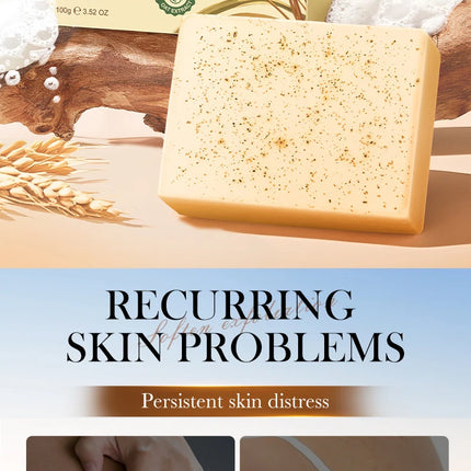 Savon nettoyant exfoliant à l'avoine biologique naturel Savon nettoyant en profondeur pour le corps et le visage fait à la main Éclaircit la peau sensible Rétrécit les pores