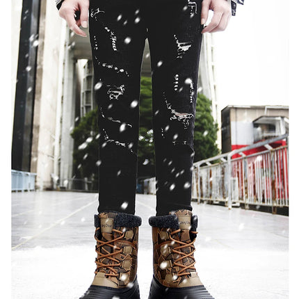 Winter Mid-calf Duck Boots for Men Warm Outdoor Snow Boots Waterproof Hunting Boots Working Boots Mens Camouflage Outdoor Shoes