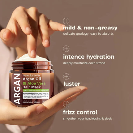 Glycerin and Aloe Vera Hair Mask, 100g - Deep Care Damaged, Curly, Frizzy Hair - the Effect of Smooth and Smooth - Contains Jojoba Oil - Suitable for Summer Use