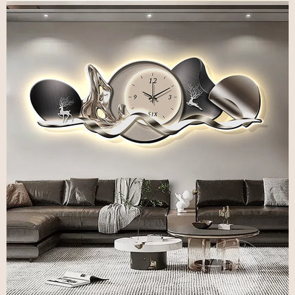 Art Mural Luxury Wall Clocks Interior Aesthetic Silent Minimalist Wall Watch Nordic Restaurant Reloj Pared Home Decoration