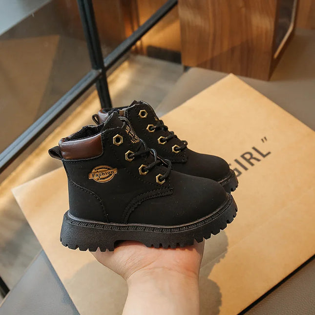 Children Ankle Boots 2025 Autumn Fashion Toddler Pu Leather Kids Short Boots Comfortable  Non Slip Outdoor Boys Girls Boots