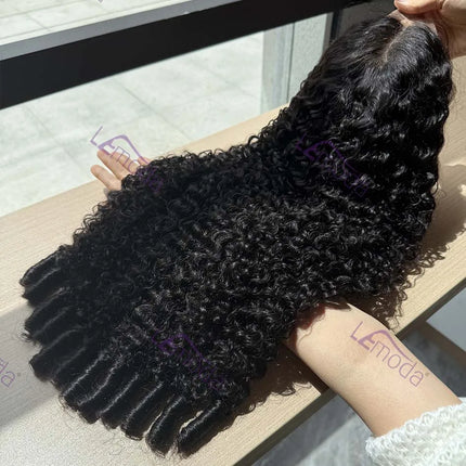 Lemoda 12A Burmese Curly Human Hair Wigs 210% Pixie Curls Spirals Wigs 13x4 HD Transparent Lace 13x6 Full Frontal Wigs For Women