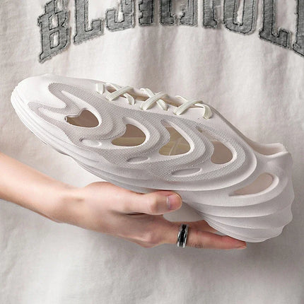 Summer Men's Classic Hollow Sandals Anti slip Beach Hole Shoes Lace up Sports Sandals Outdoor Lightweight Water Garden Shoes