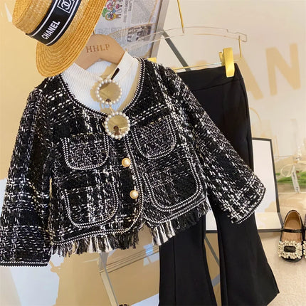 Children's Clothing Sets Woven Coat + Bell-bottom Pants 2pcs Toddler Girl Clothes Baby Girl Outfit Set Kids Boutique Clothes