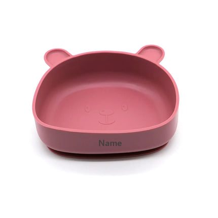 Kids' Meal Bowl Personalized Name Printing Fade-Resistant Silicone Suction Cup Feeding Bowl Gift for Boys and Girls