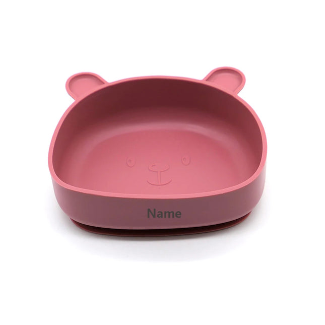 Kids' Meal Bowl Personalized Name Printing Fade-Resistant Silicone Suction Cup Feeding Bowl Gift for Boys and Girls