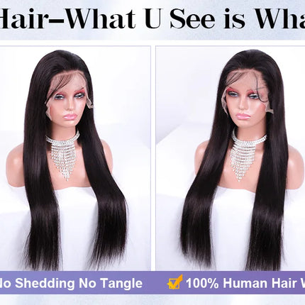 38 42 48 Inch 13x6 HD Transparent Bone Straight Lace Front Wigs 300 Density Straight Lace Front Wigs Brazilian Human Hair Wigs