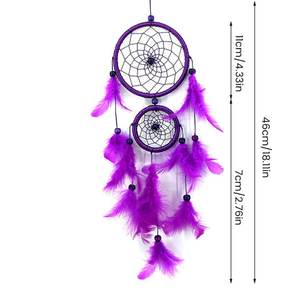 Handmade Dream Catcher – Boho Feather Pendant Wall Decor for Bedroom, Kids’ Room & Car